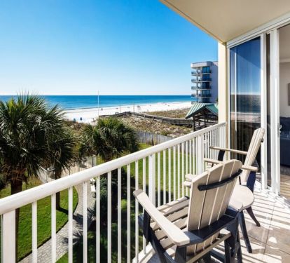Beacfront Balcony - Waters Edge Resort Unit 304 Okaloosa Island Fort Walton Beach Vacation Rentals by Sunset Resort Rentals