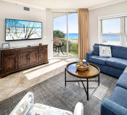 Living Room - Waters Edge Resort Unit 304 Okaloosa Island Fort Walton Beach Vacation Rentals by Sunset Resort Rentals
