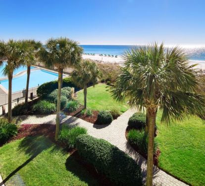 Beacfront Balcony - Waters Edge Resort Unit 304 Okaloosa Island Fort Walton Beach Vacation Rentals by Sunset Resort Rentals