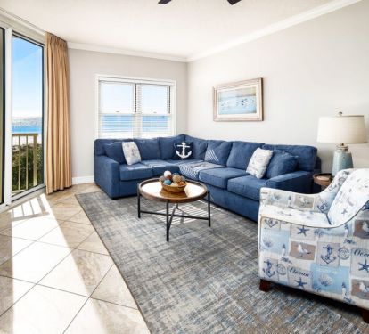 Living Room - Waters Edge Resort Unit 304 Okaloosa Island Fort Walton Beach Vacation Rentals by Sunset Resort Rentals