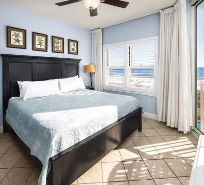 King Master Bedroom - Waters Edge Resort Unit 311 Okaloosa Island Fort Walton Beach Vacation Rentals