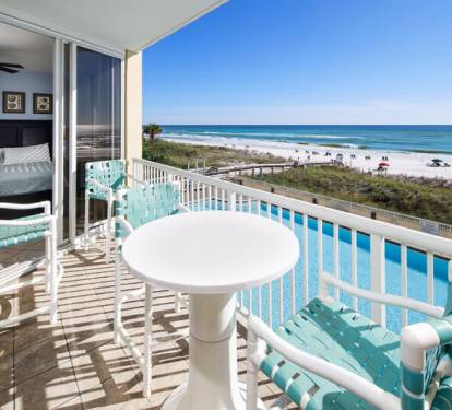 Private Balcony - Waters Edge Resort Unit 311 Okaloosa Island Fort Walton Beach Vacation Rentals