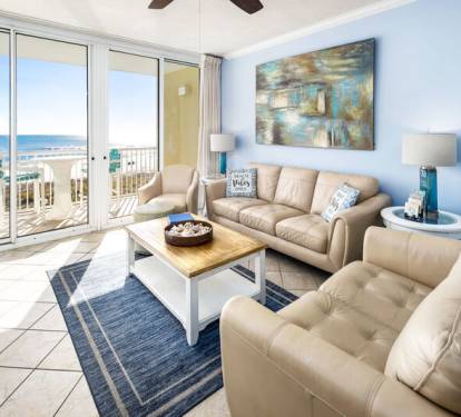Living Room - Waters Edge Resort Unit 311 Okaloosa Island Fort Walton Beach Vacation Rentals