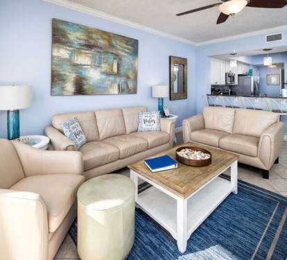 Living Room - Waters Edge Resort Unit 311 Okaloosa Island Fort Walton Beach Vacation Rentals