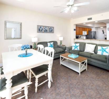 Living Room - Waters Edge Resort Unit 510 Okaloosa Island Fort Walton Beach Vacation Rentals