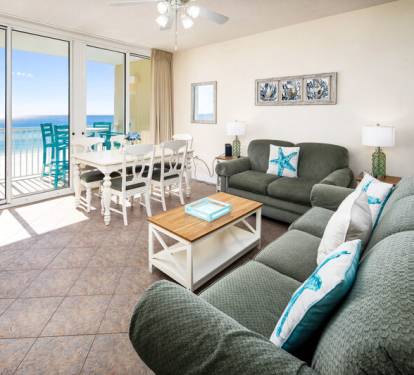 Living Room - Waters Edge Resort Unit 510 Okaloosa Island Fort Walton Beach Vacation Rentals