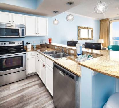 Kitchen - Waters Edge Resort unit 514 Okaloosa Island Fort Walton Beach Vacation Rentals by Sunset Resort Rentals