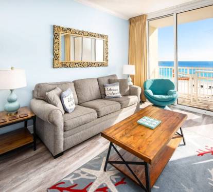 Living Room - Waters Edge Resort unit 514 Okaloosa Island Fort Walton Beach Vacation Rentals by Sunset Resort Rentals