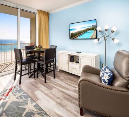 Living Room - Waters Edge Resort unit 514 Okaloosa Island Fort Walton Beach Vacation Rentals by Sunset Resort Rentals