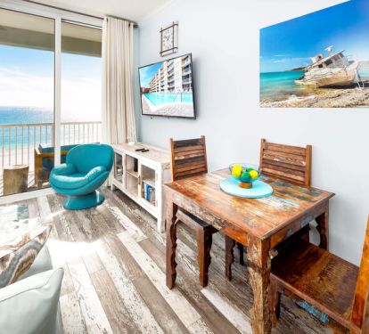 Living Room with Balcony - Waters Edge Resort unit 613 Okaloosa Island Fort Walton Beach Vacation Rentals by Sunset Resort Rentals