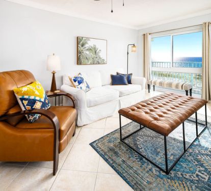 Living Room - Aqua Villa Resort, Okaloosa Island, Fort Walton Beach, Vacation Condos by Sunset Resort Rentals