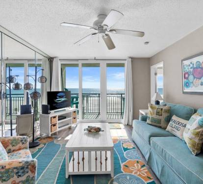 Relax in the spacious, bright living room with a cozy vibe