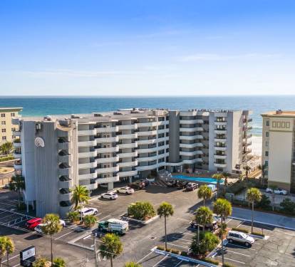 Gorgeous view of the complex, just steps away from the beach