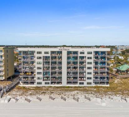 A breathtaking aerial view of the beachfront complex