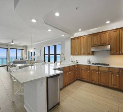 Kitchen with gulf views