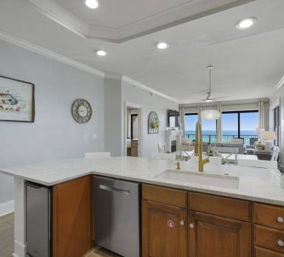 Kitchen with gulf views
