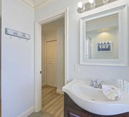This bathroom completes the effortless living experience at Captains Quarters.