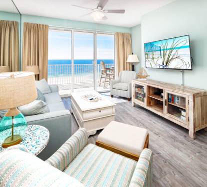 Living Room - Gulf Dunes Resort Unit 616 / Okaloosa Island / Fort Walton Beach Vacation Rentals