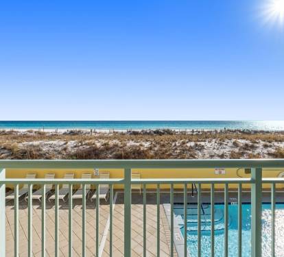Private Full Balcony - Beach & Pool Views