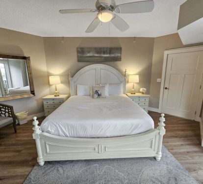 One of two master suites with a king sized bed