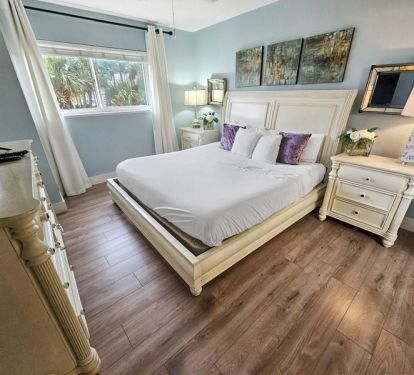 Spacious master suite with king sized bed
