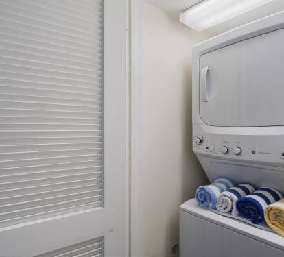 Enjoy the comfort of in-suite laundry during your Gulf Coast vacation