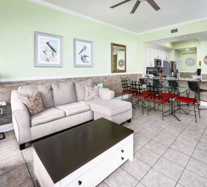Living Room - Waters Edge Resort Unit 3604 Okaloosa Island Fort Walton Beach Vacation Rentals by Sunset Resort Rentals