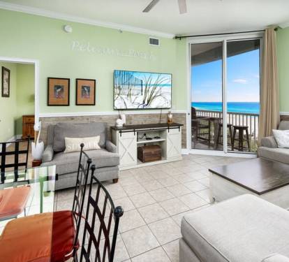 Living Room - Waters Edge Resort Unit 3604 Okaloosa Island Fort Walton Beach Vacation Rentals by Sunset Resort Rentals