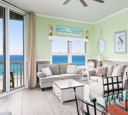 Living Room - Waters Edge Resort Unit 3604 Okaloosa Island Fort Walton Beach Vacation Rentals by Sunset Resort Rentals