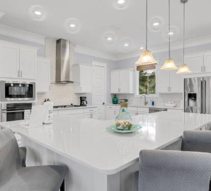 Stainless steel appliances, real counter space, quality tools. This isn't rental-quality. Cooking actual meals feels good here.