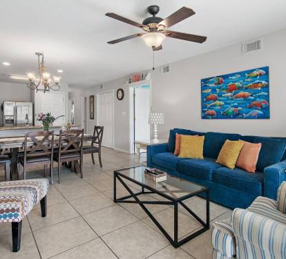 Living Room with an  open layout.