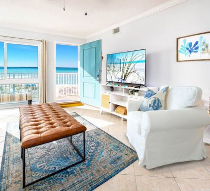 Living Room - Aqua Villa Resort, Okaloosa Island, Fort Walton Beach, Vacation Condos by Sunset Resort Rentals