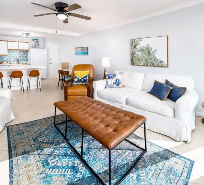 Living Room - Aqua Villa Resort, Okaloosa Island, Fort Walton Beach, Vacation Condos by Sunset Resort Rentals