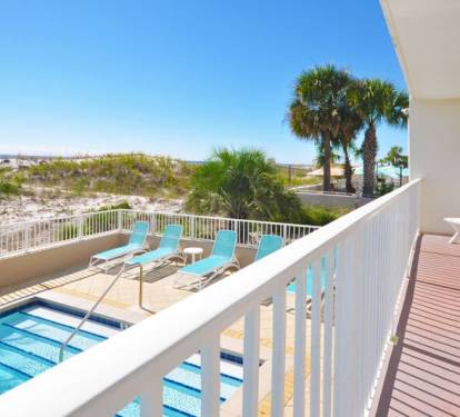 Balcony View - Gulf Dunes Resort Unit 117 Okaloosa Island Fort Walton Beach Vacation Condos by Sunset Resort Rentals