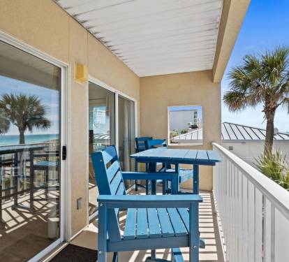 Balcony over looking the property pool and beautiful water