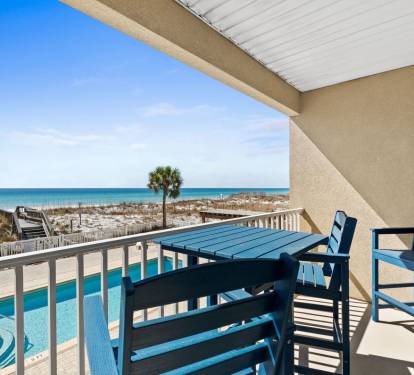 Balcony over looking the property pool and beautiful water