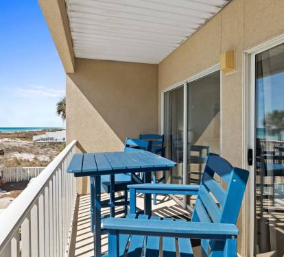 Balcony over looking the property pool and beautiful water