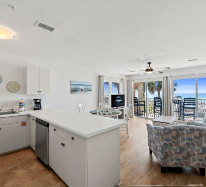 Fully Equipped Kitchen - Living Room - Gulf Views