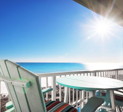 Private Balcony - Waters Edge Resort unit 613 Okaloosa Island Fort Walton Beach Vacation Rentals by Sunset Resort Rentals