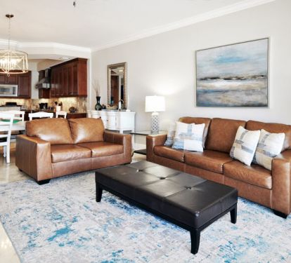 Living Room with Balcony and adjoining Master Bedroom - 
Bella Riva Resort, Okaloosa Island Fort Walton Beach Florida Vacation Rentals
