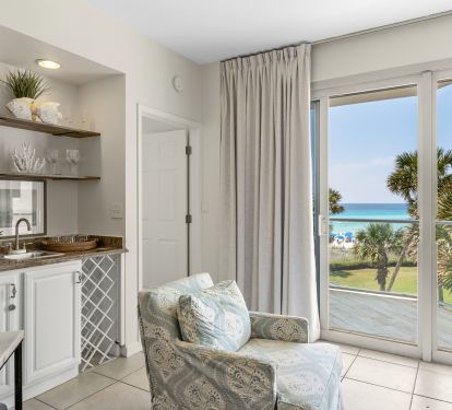 Living Area with Private Balcony