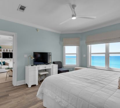 Primary Bedroom with King Bed and Gulf Views
