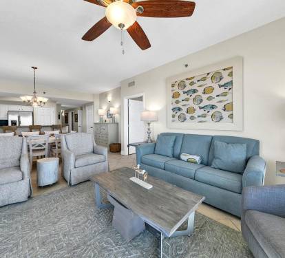 Open Concept Living, Dining, and Kitchen