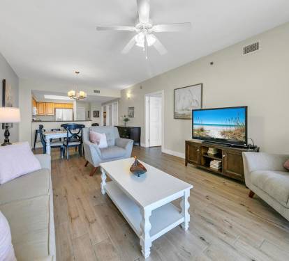 Open Concept Living, Dining, and Kitchen