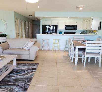 Open Concept Living, Dining, and Kitchen