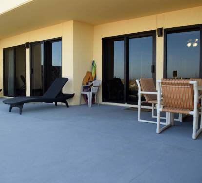 Huge patio - breakfast, lunch and dinner, right out here.