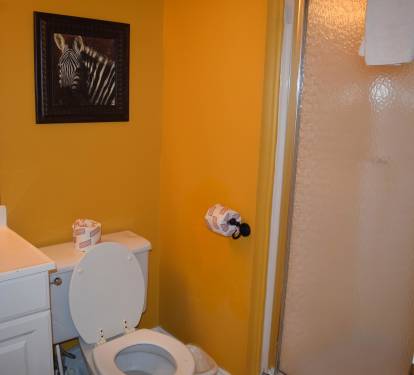 Guest bath with shower.