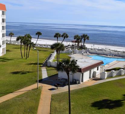 Master bedroom balcony view.