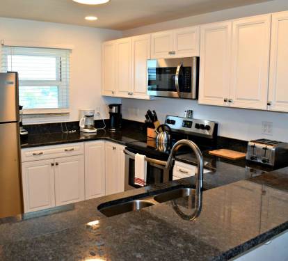 Looking over the low-bar into the kitchen.