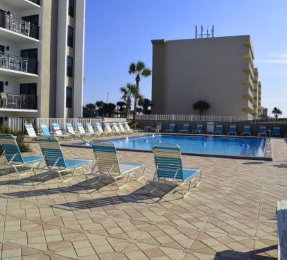 Early morning at the Gulf front pool